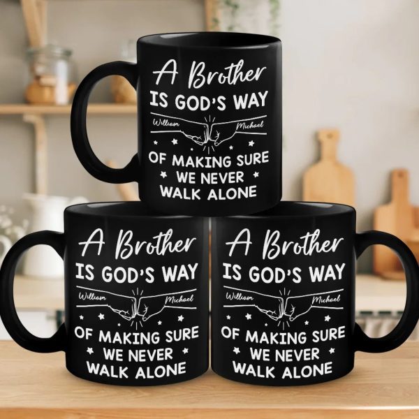 We Never Walk Alone - Family Personalized Custom Black Mug - Gift For Family Members We Never Walk Alone - Family Personalized Custom Black Mug - Gift For Family Members
