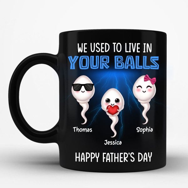 We Used To Lived In Your Balls Cute Little Kids Personalized Mug, Funny Father's Day Gift For Dad We Used To Lived In Your Balls Cute Little Kids Personalized Mug, Funny Father's Day Gift For Dad