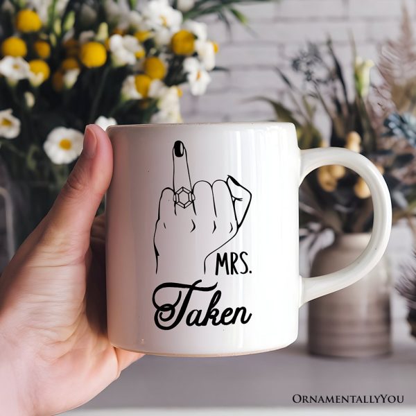 Wedding Ring Finger Mrs Personalized Mug, Married Engaged Gift For Women With Custom Name Wedding Ring Finger Mrs Personalized Mug, Married Engaged Gift For Women With Custom Name