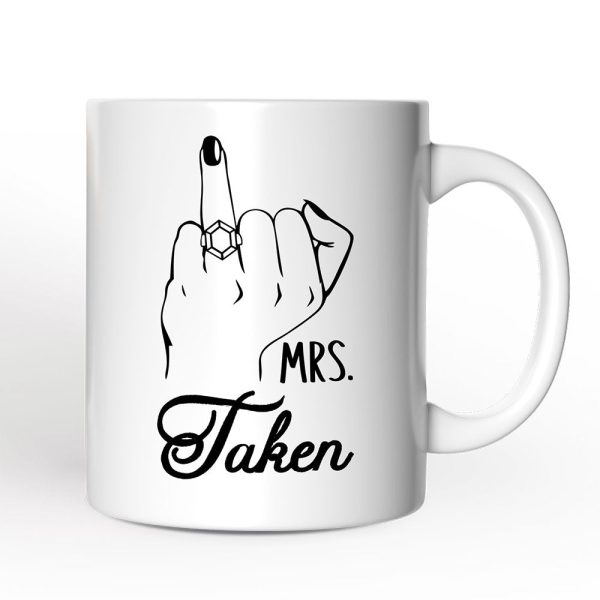 Wedding Ring Finger Mrs Personalized Mug, Married Engaged Gift For Women With Custom Name Wedding Ring Finger Mrs Personalized Mug, Married Engaged Gift For Women With Custom Name