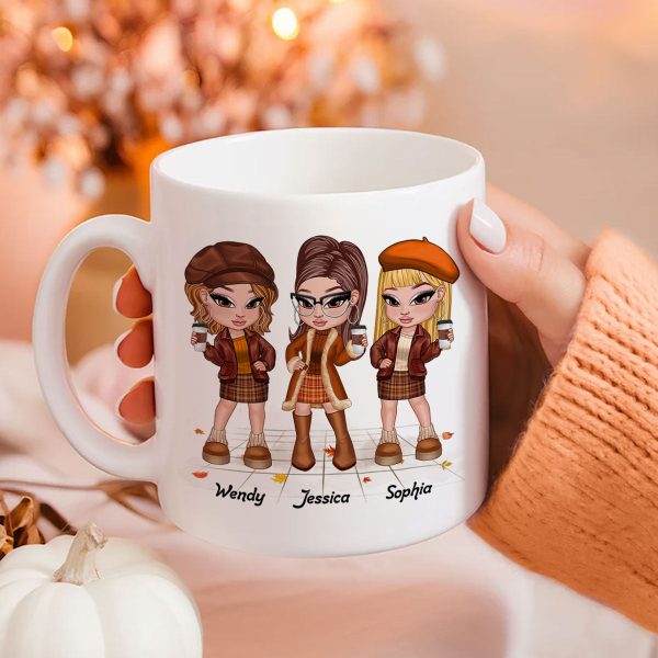 We're Besties Sisters Until We Die Personalized Mug, Fall Season Gift