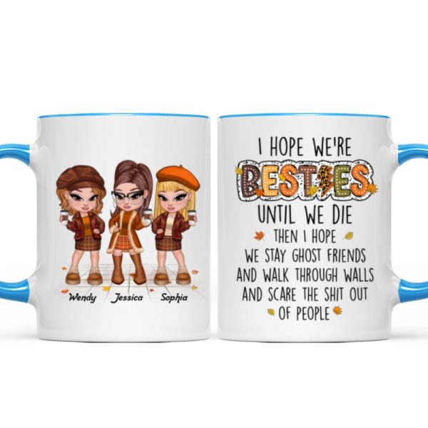 We're Besties Sisters Until We Die Personalized Mug, Fall Season Gift