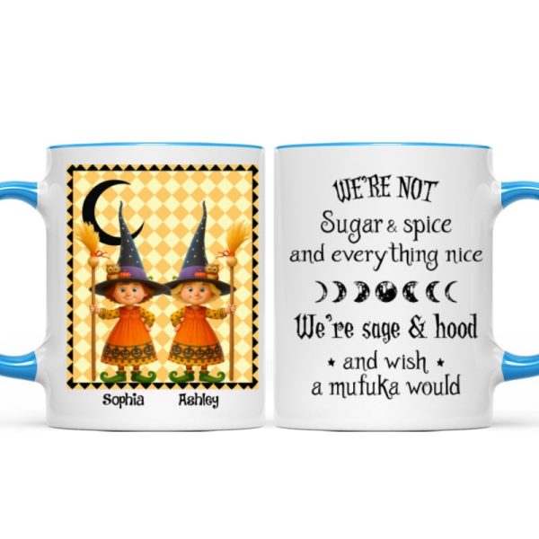 We're not Sugar & Spice Witch Besties Personalized Mug, Halloween Gift for Best Friends