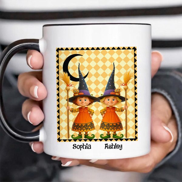 We're not Sugar & Spice Witch Besties Personalized Mug, Halloween Gift for Best Friends