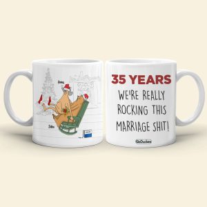We're Really Rocking This Marriage Shit Personalized Funny Old Couple Mug, Gift For Couple