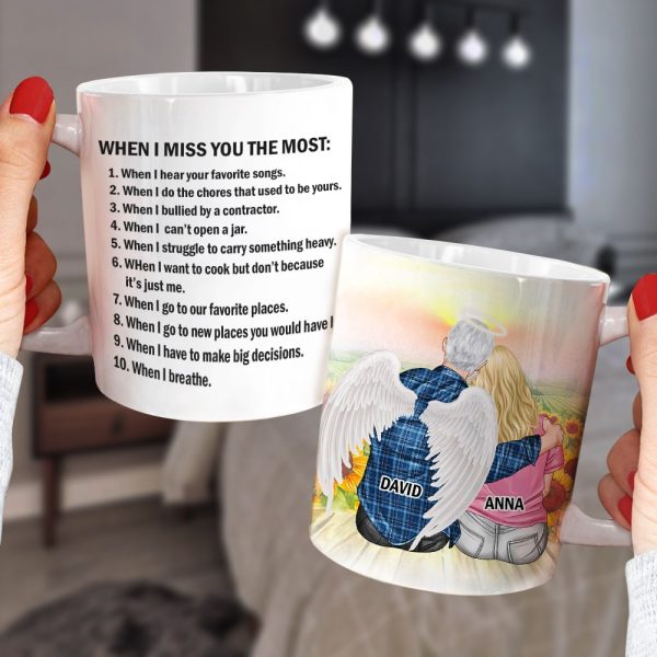 When I Miss You The Most Personalized Heaven Mug Gift For Wife When I Miss You The Most Personalized Heaven Mug Gift For Wife