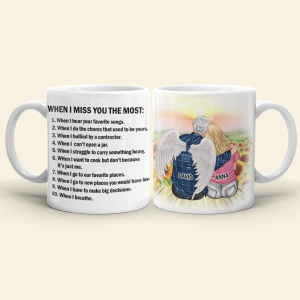 When I Miss You The Most Personalized Heaven Mug Gift For Wife When I Miss You The Most Personalized Heaven Mug Gift For Wife