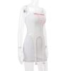 White Bow Design Top And Mini Skirt Set White Bow Design Top And Mini Skirt Set