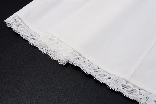 White Bow Design Top And Mini Skirt Set White Bow Design Top And Mini Skirt Set