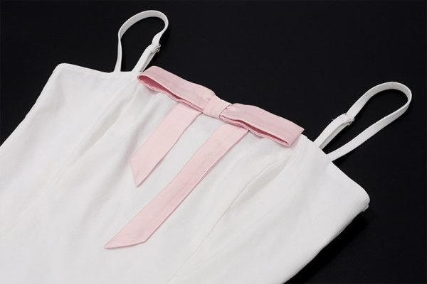 White Bow Design Top And Mini Skirt Set White Bow Design Top And Mini Skirt Set