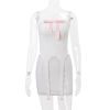 White Bow Design Top And Mini Skirt Set White Bow Design Top And Mini Skirt Set