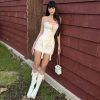 White Bow Design Top And Mini Skirt Set White Bow Design Top And Mini Skirt Set