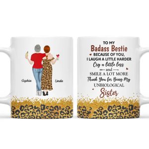 White Ceramic Mug for Best Friends Heartfelt Unbiological Sister Gift to Share Joy