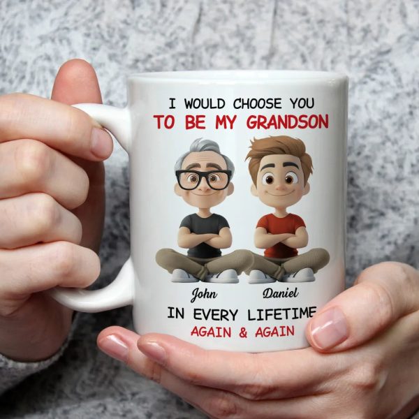 White Ceramic Mug with "I Would Choose You to Be My Granddaughter" Design, High Clarity, Heartwarming Gift White Ceramic Mug with "I Would Choose You to Be My Granddaughter" Design, High Clarity, Heartwarming Gift