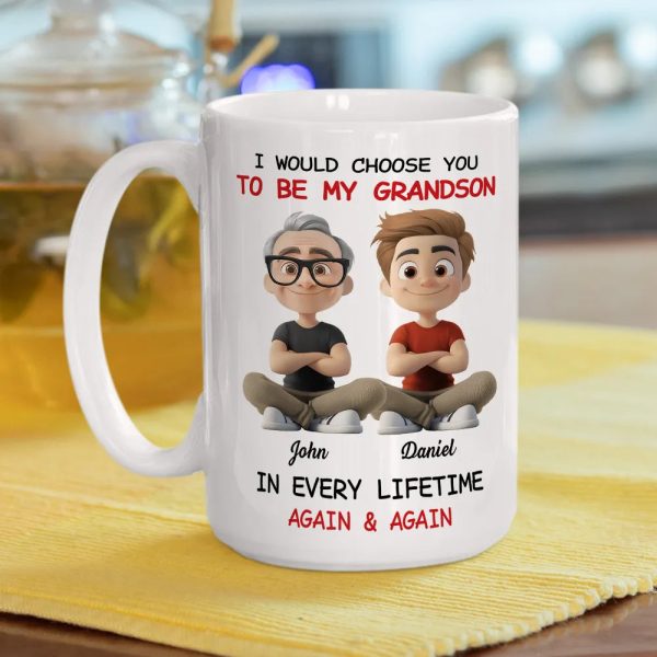White Ceramic Mug with "I Would Choose You to Be My Granddaughter" Design, High Clarity, Heartwarming Gift White Ceramic Mug with "I Would Choose You to Be My Granddaughter" Design, High Clarity, Heartwarming Gift