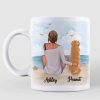 Woman And Dog At Sea Personalized Coffee Mug