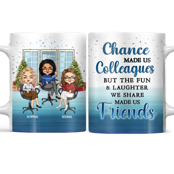 Work Made Us Colleagues - Christmas Gift For Co-workers And Best Friends - Personalized Custom White Edge-to-Edge Mug Work Made Us Colleagues - Christmas Gift For Co-workers And Best Friends - Personalized Custom White Edge-to-Edge Mug