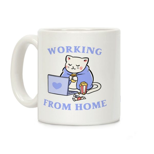 Working From Home Lazy Cat Coffee Mug Working From Home Lazy Cat Coffee Mug