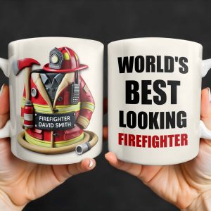 World's Best Looking Firefighter - Personalized Custom Coffee Mug - FIF002_MG
