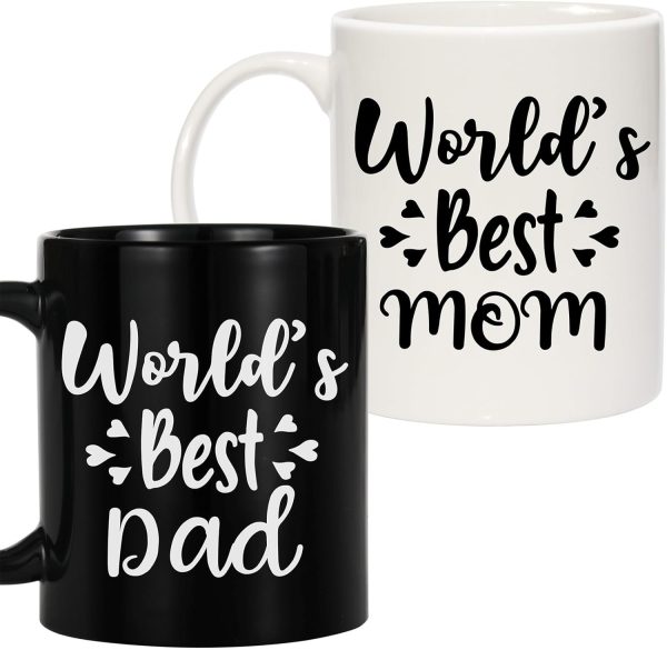 World's Best Mom And Dad Coffee Mug Set, Gift for Parents from Daughter Son Kids Anniversary Birthday Gift World's Best Mom And Dad Coffee Mug Set, Gift for Parents from Daughter Son Kids Anniversary Birthday Gift