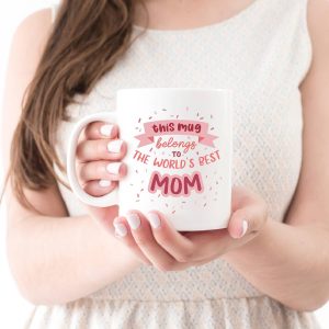 World's Best Mom Coffee Mug, Funny Gift for Mom from Daughter Son Kids Husband, Birthday Mother's Day Christmas Gift Idea