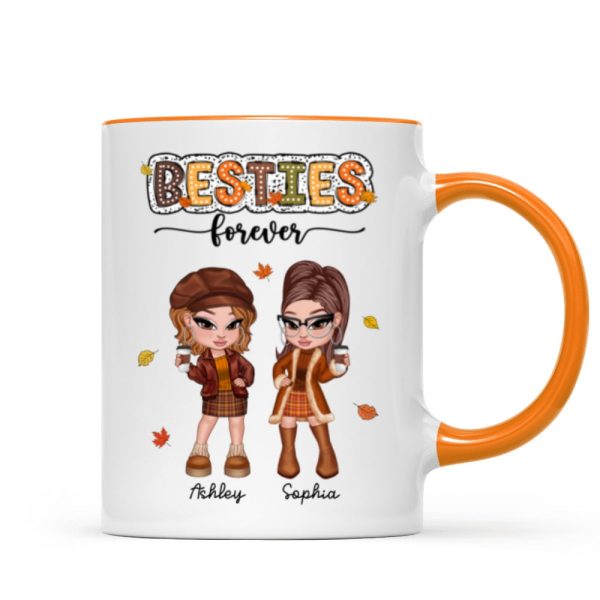 Y2K Fall Season Best Friends Sisters Colorful Pattern Personalized Mug, Gift For Besties Y2K Fall Season Best Friends Sisters Colorful Pattern Personalized Mug, Gift For Besties