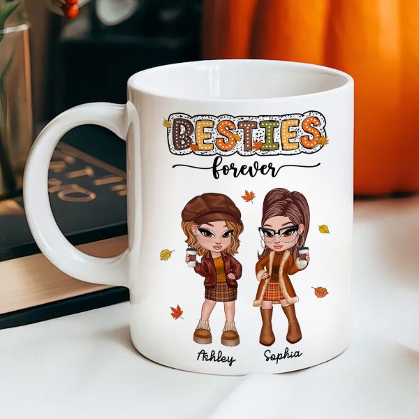 Y2K Fall Season Best Friends Sisters Colorful Pattern Personalized Mug, Gift For Besties Y2K Fall Season Best Friends Sisters Colorful Pattern Personalized Mug, Gift For Besties
