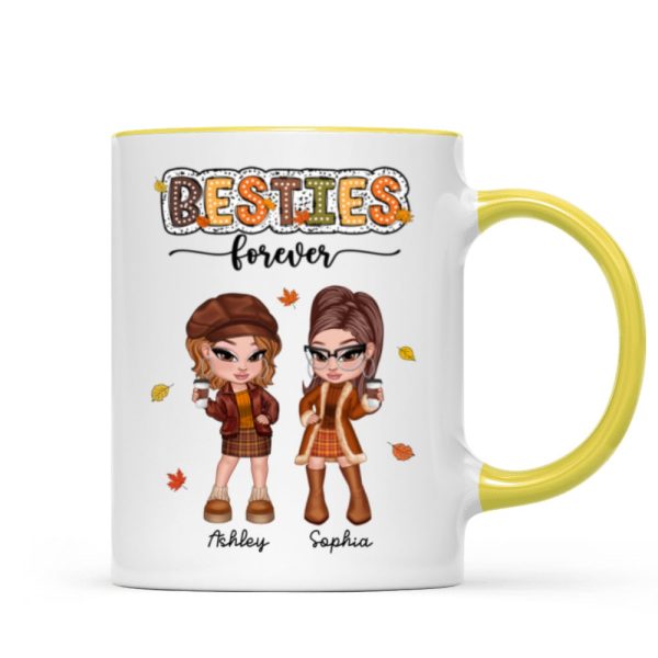 Y2K Fall Season Best Friends Sisters Colorful Pattern Personalized Mug, Gift For Besties Y2K Fall Season Best Friends Sisters Colorful Pattern Personalized Mug, Gift For Besties