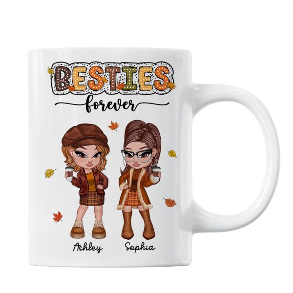 Y2K Fall Season Best Friends Sisters Colorful Pattern Personalized Mug, Gift For Besties Y2K Fall Season Best Friends Sisters Colorful Pattern Personalized Mug, Gift For Besties