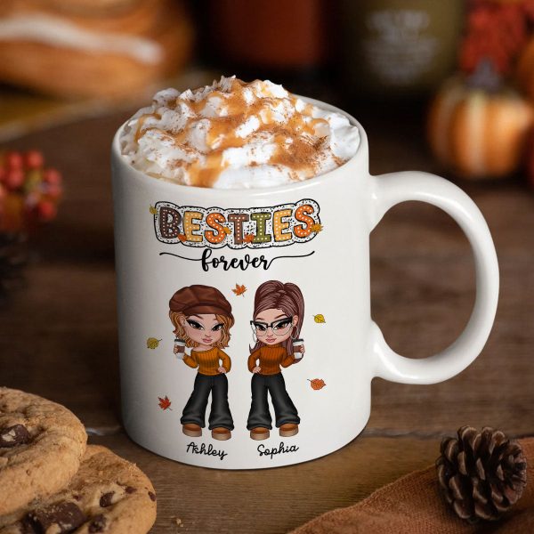 Y2K Fall Season Best Friends Sisters Colorful Pattern Personalized Mug, Gift For Besties Y2K Fall Season Best Friends Sisters Colorful Pattern Personalized Mug, Gift For Besties