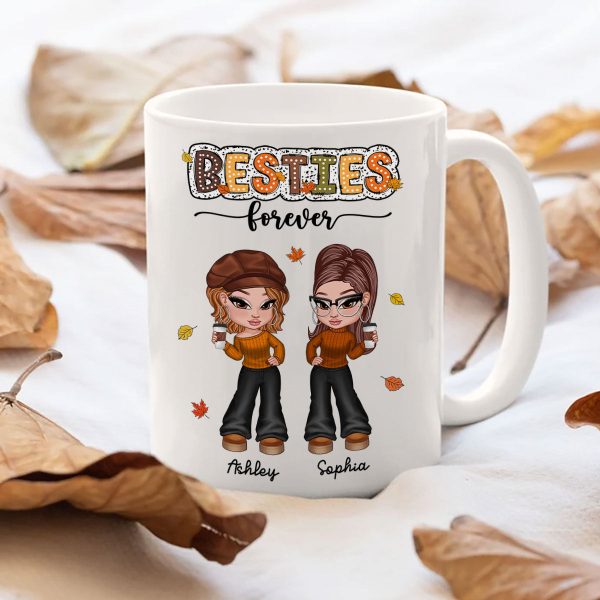 Y2K Fall Season Best Friends Sisters Colorful Pattern Personalized Mug, Gift For Besties Y2K Fall Season Best Friends Sisters Colorful Pattern Personalized Mug, Gift For Besties