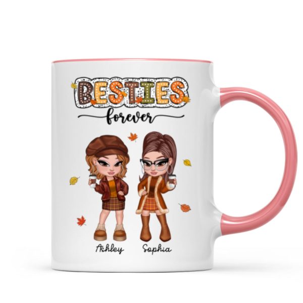 Y2K Fall Season Best Friends Sisters Colorful Pattern Personalized Mug, Gift For Besties Y2K Fall Season Best Friends Sisters Colorful Pattern Personalized Mug, Gift For Besties