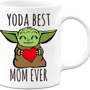 Yoda Best Mom Ever Coffee Mug Funny Gift for Mom from Daughter Son Kids Husband, Mothers Day Birthday Gift