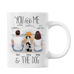 You And Me Beach Outline Personalized Mug, Gift For Him, For Her