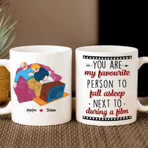 You Are My Favorite Person To Fall Asleep Next To, Couple Gift, Personalized Mug, Sleepy Couple Mug