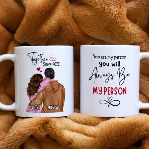 You Are My Person Personalized White Mug, Couple Gift