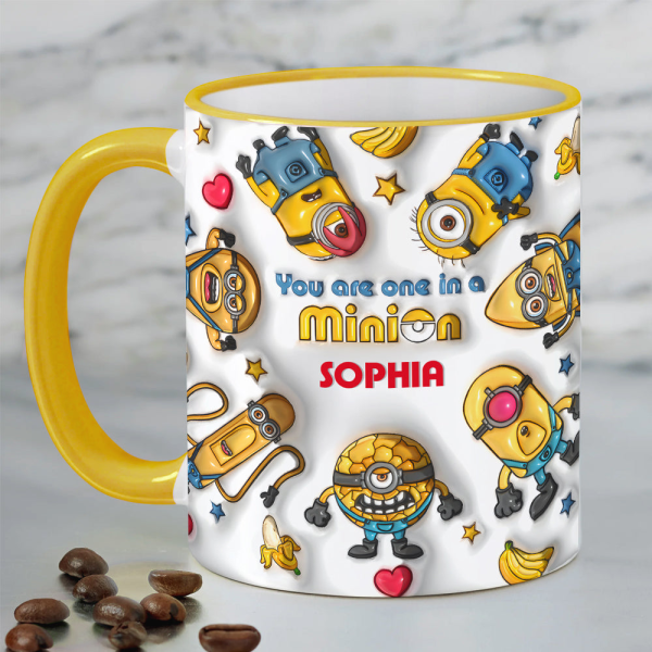 You Are One In A Million - Personalized 3D Inflated Effect Accent Mug - Gift For Yellow Monster Fan HH01 You Are One In A Million - Personalized 3D Inflated Effect Accent Mug - Gift For Yellow Monster Fan HH01