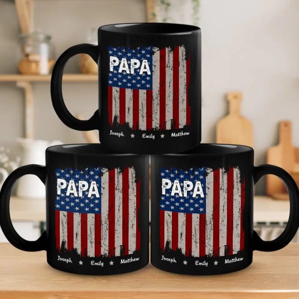 You Embody The Heart Of America - Family Personalized Custom Black Mug - Gift For Dad, Grandpa You Embody The Heart Of America - Family Personalized Custom Black Mug - Gift For Dad, Grandpa