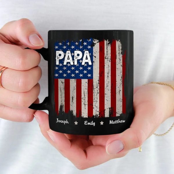 You Embody The Heart Of America - Family Personalized Custom Black Mug - Gift For Dad, Grandpa You Embody The Heart Of America - Family Personalized Custom Black Mug - Gift For Dad, Grandpa