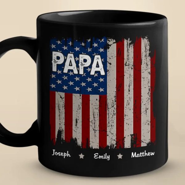 You Embody The Heart Of America - Family Personalized Custom Black Mug - Gift For Dad, Grandpa You Embody The Heart Of America - Family Personalized Custom Black Mug - Gift For Dad, Grandpa