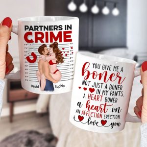 You Give Me A Boner- Gift For Couple-Personalized Coffee Mug