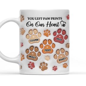 You Left Paw Prints - Personalized 3D Inflated Effect Ceramic Mug - Gift For Pet Lovers | NA94
