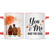 You Me And The Dog Cat Fall Season Couple Back View Pet Lover Personalized Mug You Me And The Dog Cat Fall Season Couple Back View Pet Lover Personalized Mug