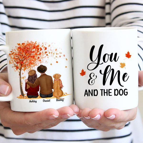 You Me And The Dog Cat Fall Season Couple Back View Pet Lover Personalized Mug You Me And The Dog Cat Fall Season Couple Back View Pet Lover Personalized Mug