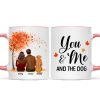 You Me And The Dog Cat Fall Season Couple Back View Pet Lover Personalized Mug You Me And The Dog Cat Fall Season Couple Back View Pet Lover Personalized Mug