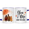 You Me And The Dog Cat Fall Season Couple Back View Pet Lover Personalized Mug You Me And The Dog Cat Fall Season Couple Back View Pet Lover Personalized Mug