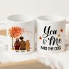 You Me And The Dog Cat Fall Season Couple Back View Pet Lover Personalized Mug You Me And The Dog Cat Fall Season Couple Back View Pet Lover Personalized Mug