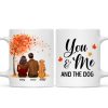 You Me And The Dog Cat Fall Season Couple Back View Pet Lover Personalized Mug You Me And The Dog Cat Fall Season Couple Back View Pet Lover Personalized Mug