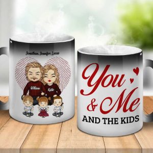 You Me & The Kids - Personalized Color Changing Mug - Gift For Couples, Husband Wife