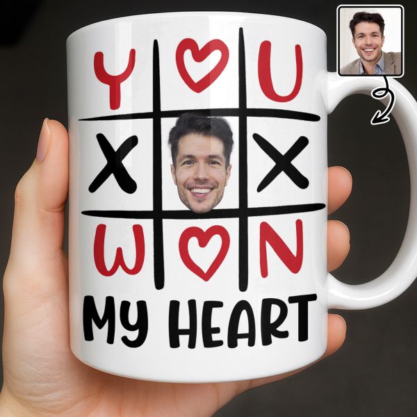 You Won My Heart With Tic-Tac-Toe And Hearts - Personalized Custom Coffee Mug - CPL1346_MG You Won My Heart With Tic-Tac-Toe And Hearts - Personalized Custom Coffee Mug - CPL1346_MG